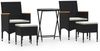 vidaXL 5-tlg. Garten-Bistro-Set Poly Rattan und Hartglas Schwarz 3058394 Bild 2