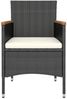 vidaXL 5-tlg. Garten-Bistro-Set Poly Rattan und Hartglas Schwarz 3058394 Bild 4