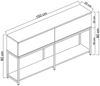 Dmora Kommode Basilia, Wohnzimmerbuffet, Wohnzimmer-Sideboard, Moderne Küchen-Speisekammer, 150x30h80 cm, Weiß und Silber Bild 3
