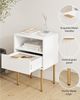 Nachtkommode Boho 1 offene Ablage 1 Schublade Weiß Gold Bild 3