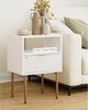 Nachtkommode Boho 1 offene Ablage 1 Schublade Weiß Gold Bild 2