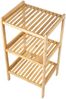BURI Badezimmerregal Bambus | Regal 3 Etagen Holzregal 78x37x33 cm | Modernes Flurregal, Badregal, Küchenregal mit 3 Ablagen | Standregal aus Holz Bild 5