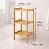 BURI Badezimmerregal Bambus | Regal 3 Etagen Holzregal 78x37x33 cm | Modernes Flurregal, Badregal, Küchenregal mit 3 Ablagen | Standregal aus Holz Bild 4
