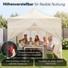 STEELSØN 'Rynara' Pavillon 2x2 m, beige, wasserdicht, stabil und UV-beständig, Faltpavillon 3-fach höhenverstellbar, Gartenpavillon mit 4 Seitenteilen, Pop Up Pavillon inkl. Tragetasche Bild 3