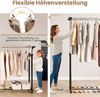 Rollender Kleiderständer Doppelstangen-Garderobenständer mit verstellbarer Höhe robuster Metallständer Schwarz Bild 3