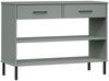 vidaXL Konsolenschrank OSLO mit Metallbeinen Grau Massivholz Kiefer Bild 2