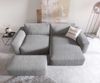 Ecksofa Lanzo XL 270x180 cm Mikrofaser Grau Recamiere variabel mit Hocker Bild 4