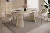 yourhouse24 Esstisch Garda Ø 100-180 cm ausziehbar, Metallgestell in Lamellen-Optik, Gestell in Lamellen-Optik Bild 2