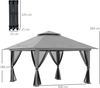 Höhenverstellbares Pop-up-Faltzelt, UV-Schutz 50+, Doppeldach und Moskitonetze, 4 x 4 x 2,8 m, grau Bild 5