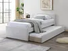 Vente-unique - DORITALO Bett Stoff Beige - B 95 cm x H 76,7 cm x L 208,5 cm Bild 3