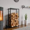Kaminholzregal innen Metall SATLO - für Feuerholz Brennholzregal innen Kaminholzständer Kaminholzhalter Feuerholzregal InnenSchwarz, 25x60x150cm Bild 3