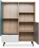 Finori Cuba 53 Highboard, Dekor Sonoma Eiche / Tricolor | Highboard für Wohnzimmer | Maß: B x H x T ca. 103 x 139 x 40 cm | Highboard mit 2 Türen (dahinter je 1 Einlegeboden), 2 offene Fächer und 1 Schubkasten Bild 5