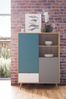 Finori Cuba 53 Highboard, Dekor Sonoma Eiche / Tricolor | Highboard für Wohnzimmer | Maß: B x H x T ca. 103 x 139 x 40 cm | Highboard mit 2 Türen (dahinter je 1 Einlegeboden), 2 offene Fächer und 1 Schubkasten Bild 2