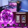 Flieks Hochbett Metallbett 90×200cm mit Schreibtisch, LED-Leiste, Aufladen, Stauraum Bild 4