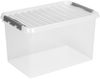 3 Stück Aufbewahrungsbox Q-Line 62L transparent mit Deckel Kunststoffbox 3er Set Bild 3