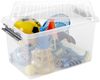 3 Stück Aufbewahrungsbox Q-Line 62L transparent mit Deckel Kunststoffbox 3er Set Bild 2