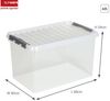 3 Stück Aufbewahrungsbox Q-Line 62L transparent mit Deckel Kunststoffbox 3er Set Bild 4