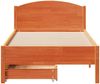 Einzelbetten, Betten für Erwachsene, Massivholzbett ohne Matratze Wachsbraun 90x200 Kiefernholz de4286 Bild 4