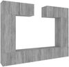 6-tlg. TV-Schrank-Set Grau Sonoma Holzwerkstoff [3114468] Bild 2
