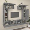 6-tlg. TV-Schrank-Set Grau Sonoma Holzwerkstoff [3114468] Bild 3