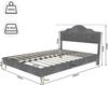Flieks Doppelbett 140x200cm, Polsterbett mit Kopfteil & Bettkasten, Einzigartiges Nietendesign, Grau Bild 4