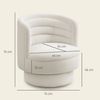 HOMCOM Relaxsessel Drehbarer Sessel Wohnzimmer (Loungesessel, 1-St, Lesesessel), für Schlafzimmer Cremeweiß Bild 3