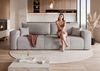 Sofa 3-Sitzer mit Schlaffunktion LEROS in Stoff Manila Hellgrau Bild 2