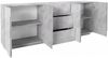 Dmora Kommode Zeus, Küchen-Sideboard mit 4 Türen und 3 Schubladen, Wohnzimmer-Buffet, 100 % Made in Italy, 224 x 44 x 86 cm, Zement, Bild 4