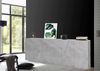 Dmora Kommode Zeus, Küchen-Sideboard mit 4 Türen und 3 Schubladen, Wohnzimmer-Buffet, 100 % Made in Italy, 224 x 44 x 86 cm, Zement, Bild 2