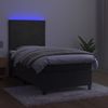 vidaXL Boxspringbett mit Matratze & LED Samt Dunkelgrau 90x200 cm Bild 4