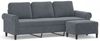 vidaXL 3-Sitzer-Sofa mit Hocker Dunkelgrau 180 cm Samt 3201216 Bild 2