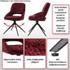 6er-Set Esszimmerstuhl HWC-N73, Küchenstuhl, drehbar Auto-Return, Stoff/Textil Chenille (490g/m²) Öko-Tex ~ bordeaux Bild 2