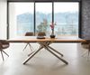 Esstisch Edge 240x100 Akazie Natur Kreuzgestell Rechteck Edelstahl Live-Edge Bild 2