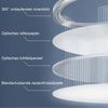 ZMH Deckenlampe LED Deckenleuchte Flach - 18W Badlampe Warmweiß Rhombenplatte Ø22cm Badezimmer Badezimmerlampe Deckenbeleuchtung IP44 Wasserdicht Küchenlampe Rund Weiß für Bad Flur Küche Schalfzimmer Bild 4