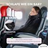 Cozyor Reisekissen und Reisedecke 2 in 1, Reiseset kuschelig weich + Rucksack-Clip, & mit praktischer Befestigung für Koffer, schwarz Eclipse Serie, 1-tlg, Verwandlungskissen, Flugzeugdecke für unterwegs wahlweise mit Nackenkissen & Augenmaske Bild 2