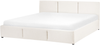 Bett mit Stauraum BOUSSE Stoff Cremeweiß 180 x 200 cm Bild 5