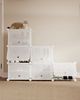 Sekey Schuhregal Schuhregal Schuhschrank Schuh-Organizer Stecksystem DIY-Regal, 1-tlg 24 Paar Schuhe Kunststoff mit Weiß 6 Tür Bild 5