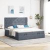 vidaXL Ottoman-Bett mit Matratzen Dunkelgrau 160x200 cm Samt 3313785 Bild 3
