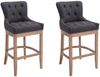 CLP 2er Set Barhocker Lakewood Stoff gepolstert,dunkelgrau antik-hell Bild 2