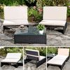 Gartenmöbelset Sessel Tisch Sitzgruppe Polyrattan Essgruppe Schwarz/Beige Bild 3