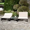 Gartenmöbelset Sessel Tisch Sitzgruppe Polyrattan Essgruppe Schwarz/Beige Bild 5