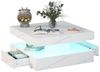radelldar Couchtisch mit LED-Beleuchtung, 2 Schubladen und verdecktem Stauraum (1-St), Wohnzimmertisch matt 78x78x40 cm Bild 5