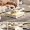 radelldar Couchtisch mit LED-Beleuchtung, 2 Schubladen und verdecktem Stauraum (1-St), Wohnzimmertisch matt 78x78x40 cm Bild 3