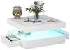 radelldar Couchtisch mit LED-Beleuchtung, 2 Schubladen und verdecktem Stauraum (1-St), Wohnzimmertisch matt 78x78x40 cm Bild 4