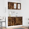 4 pcs Küchenschrank-Set, Küchenmöbel mit Schubladen Geräucherte Eiche Bild 2