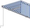 vidaXL Markise Manuell Einziehbar mit Rollo 4,5x3 m Blau und Weiß 3069436 Bild 5