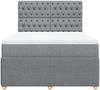 vidaXL Boxspringbett mit Matratze Hellgrau 140x190 cm Stoff 3294358 Bild 6