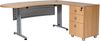 furni24 Schreibtisch Homeoffice Chefschreibtisch Schreibtisch Winkeltisch Gela buche rechts gewinkelt inkl. Beistellcontainer mit 3 Schubladen Bild 2
