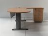 furni24 Schreibtisch Homeoffice Chefschreibtisch Schreibtisch Winkeltisch Gela buche rechts gewinkelt inkl. Beistellcontainer mit 3 Schubladen Bild 5