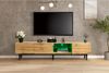 Moderner TV-Schrank aus MDF mit Holzmaserung, 175 x 31 x 41 cm, variable LED-Leuchten in 7 Farben, 175x31x41cm, Helle Eiche Bild 3